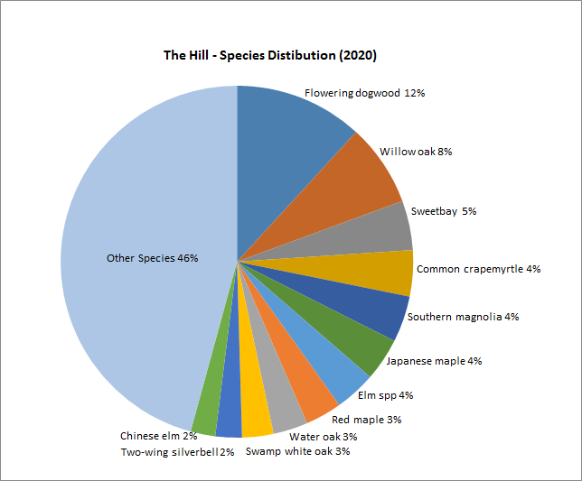 pie chart of species distribution